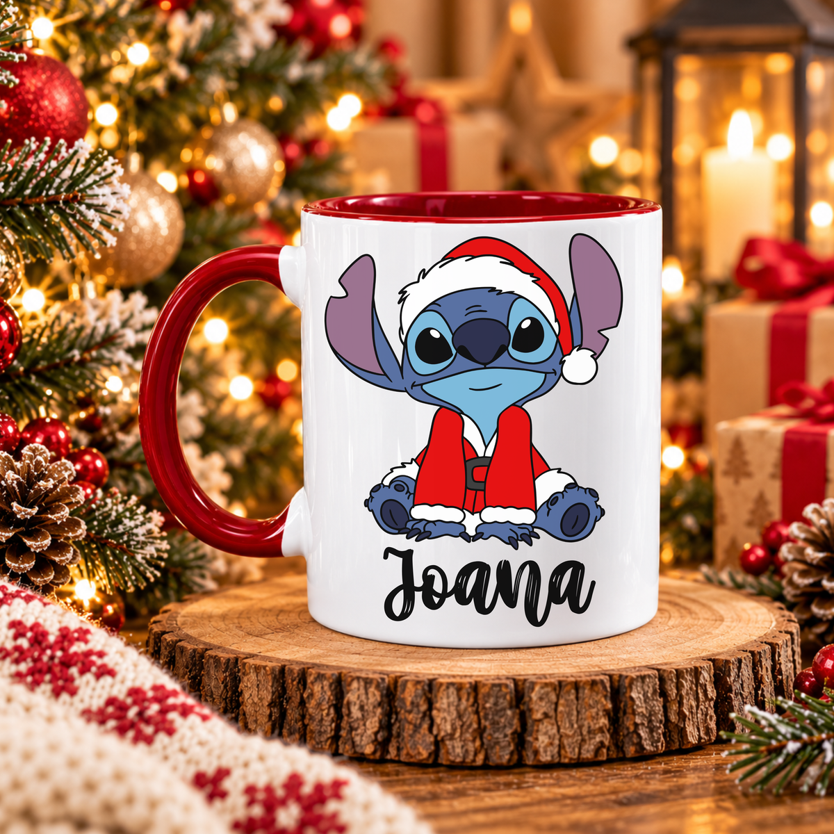Caneca Personalizada '' Stitch Christmas''