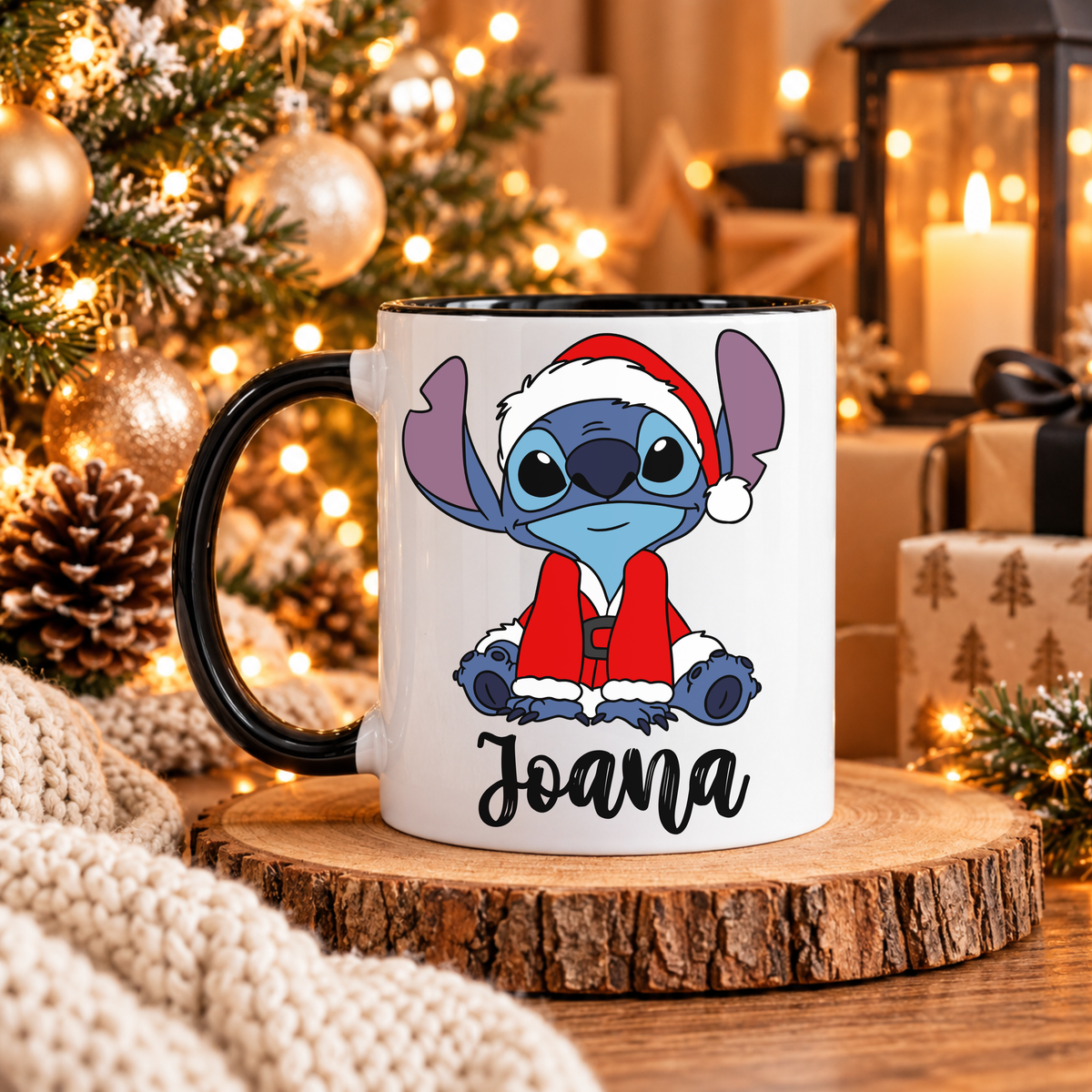 Caneca Personalizada '' Stitch Christmas''