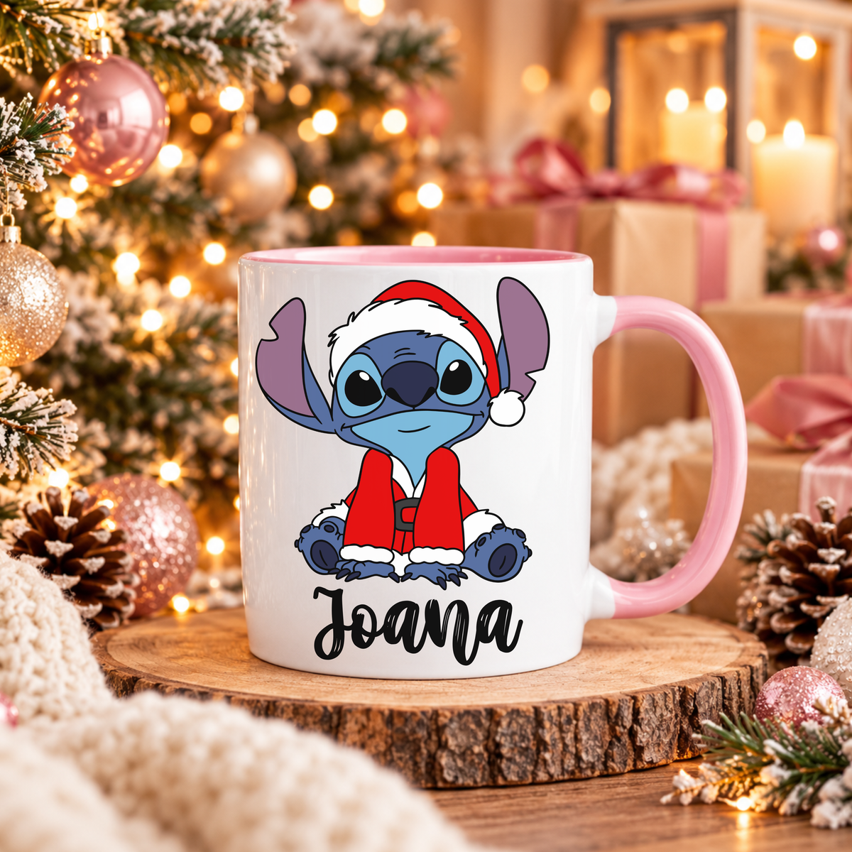 Caneca Personalizada '' Stitch Christmas''