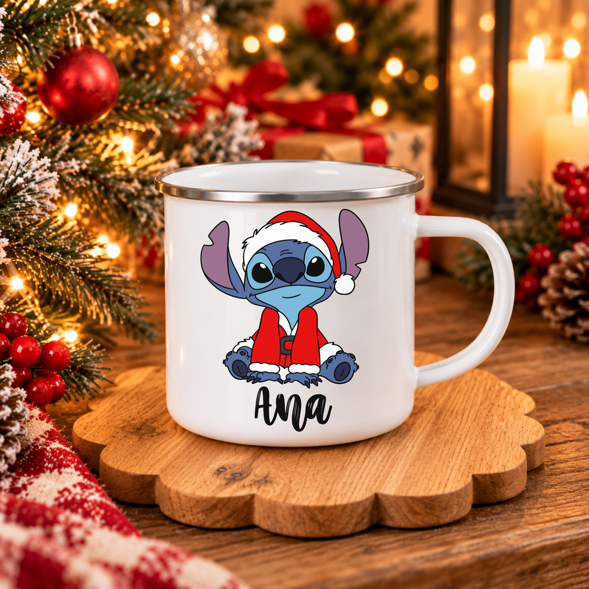 Caneca Inox Personalizada '' Stitch Christmas''