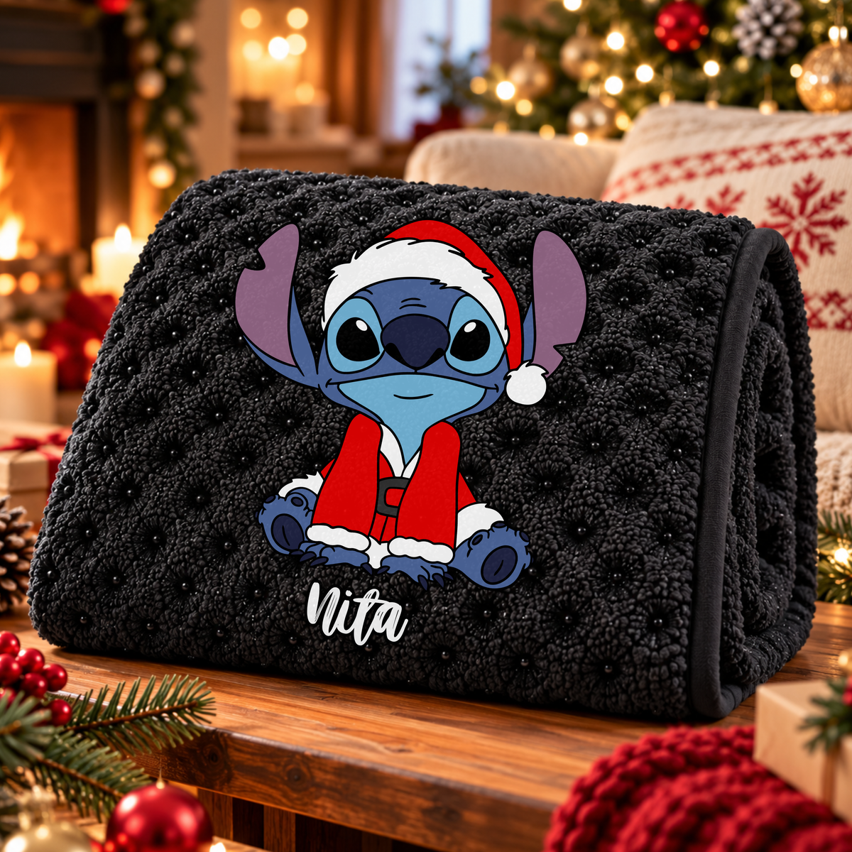 Manta Colarina Personalizada '' Stitch Christmas''   130x160 cm