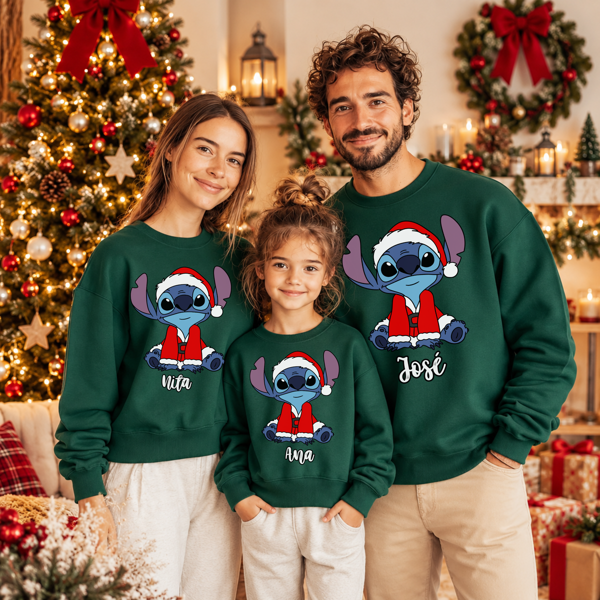 Sweat Personalizada '' Stitch Christmas ''