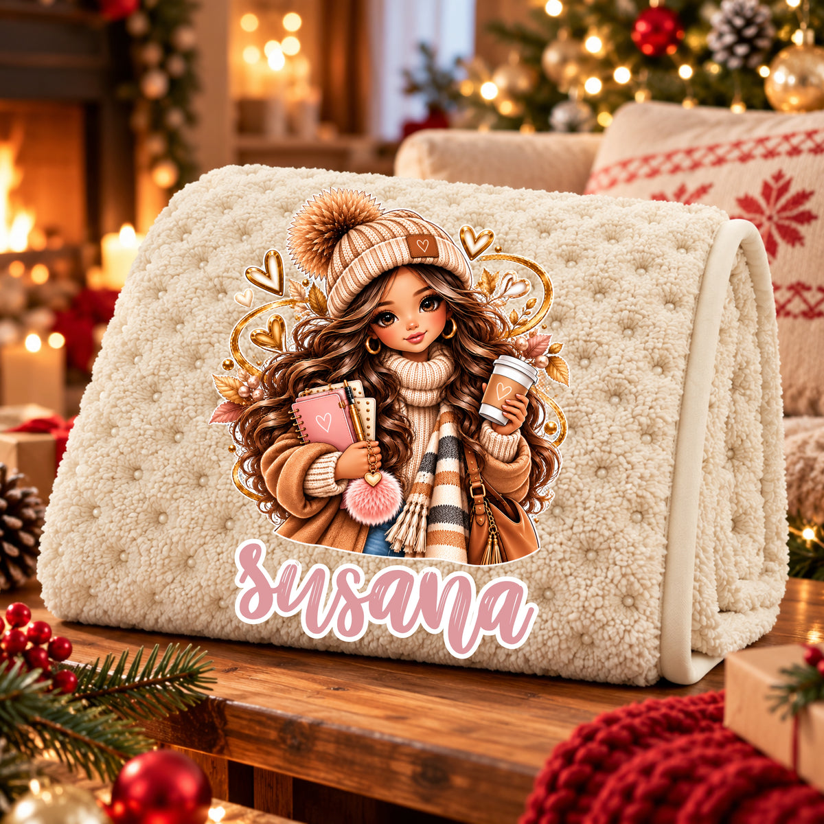 Manta Colarina Personalizada '' Boho Chic''   130x160 cm