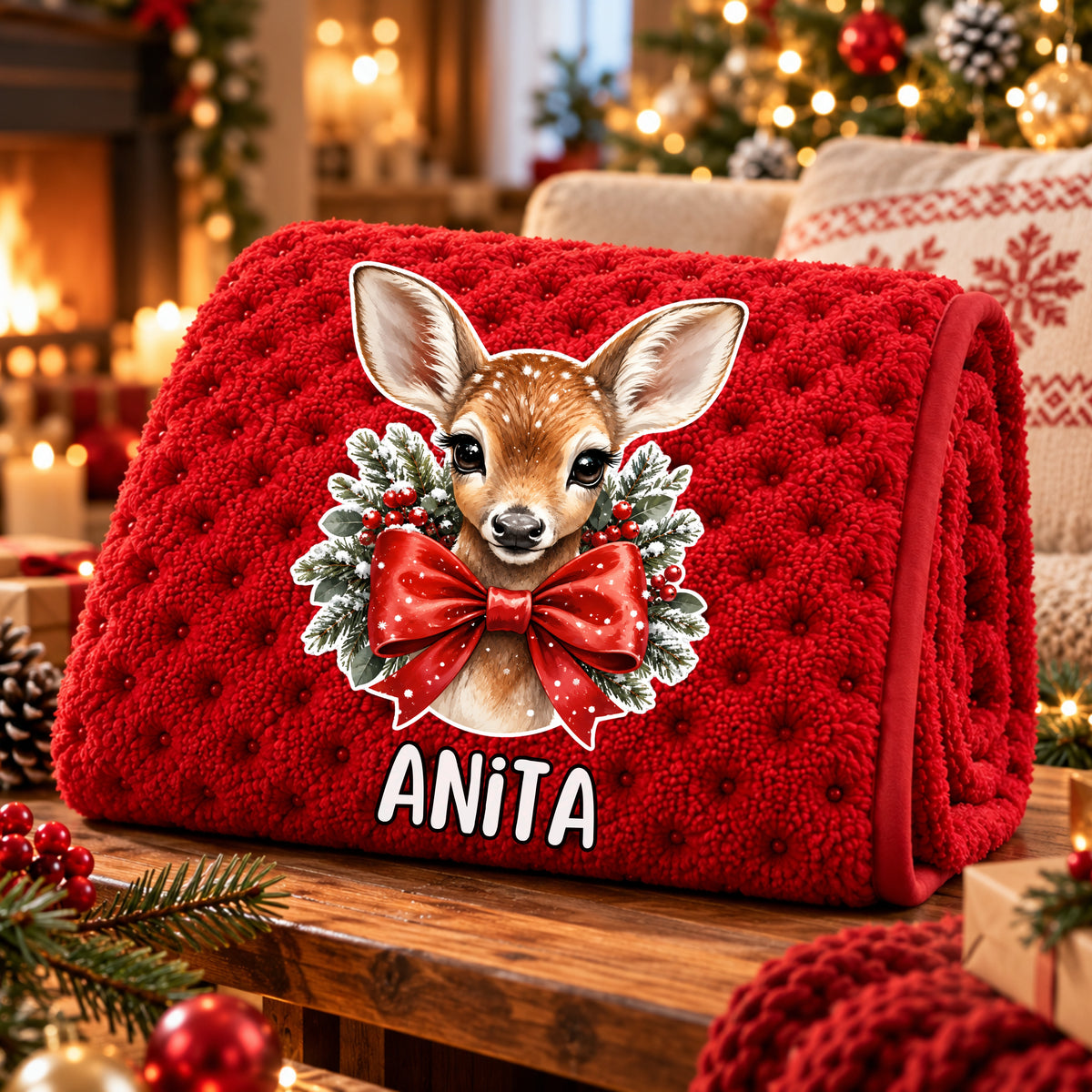 Manta Colarina Personalizada '' Bambi Winter ''   130x160 cm
