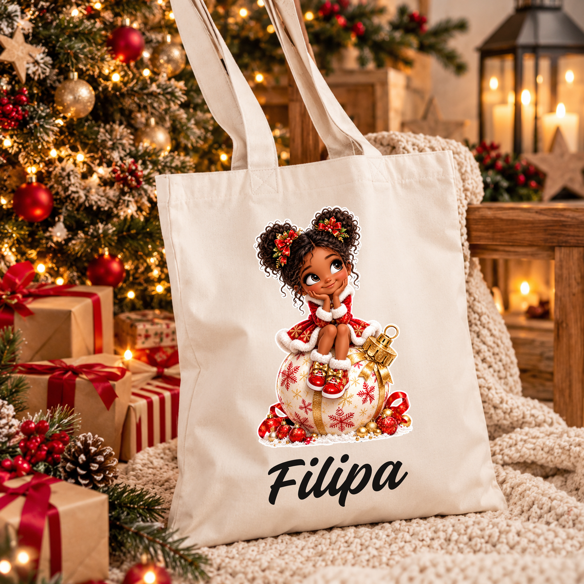 Tote Bag Personalizada '' Girl Christmas Magic''