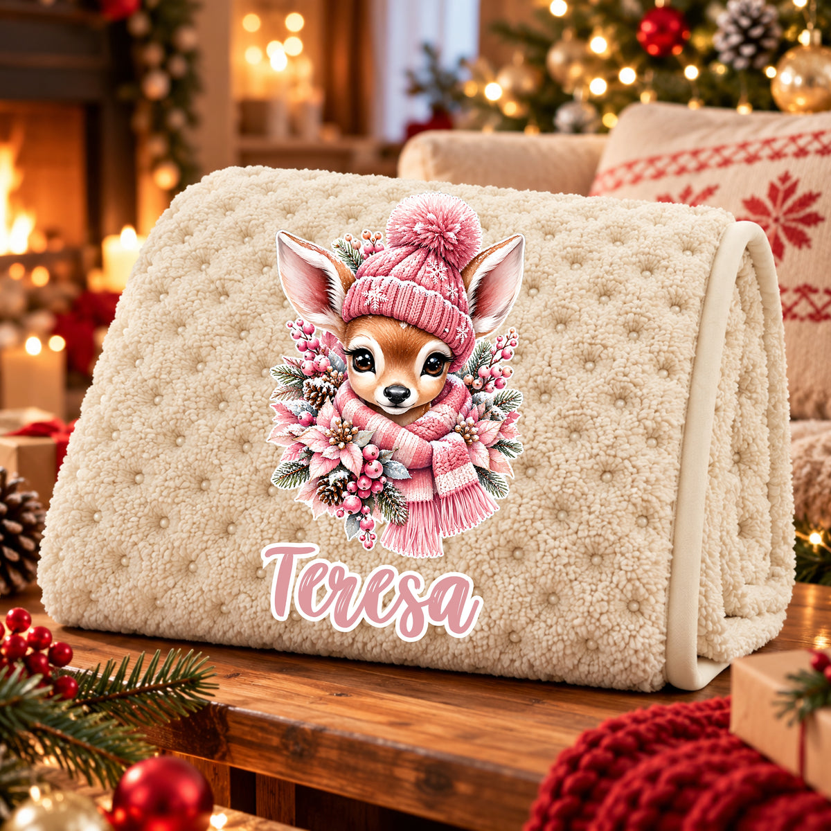 Manta Colarina Personalizada '' Bambi Winter ''   130x160 cm