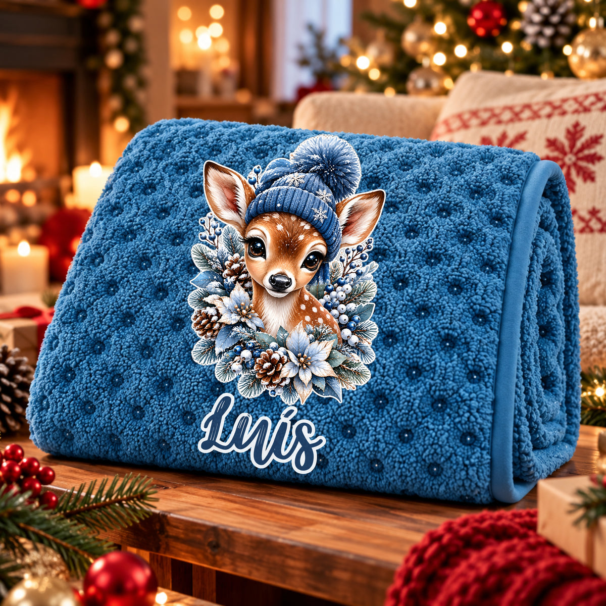 Manta Colarina Personalizada '' Bambi Winter ''   130x160 cm