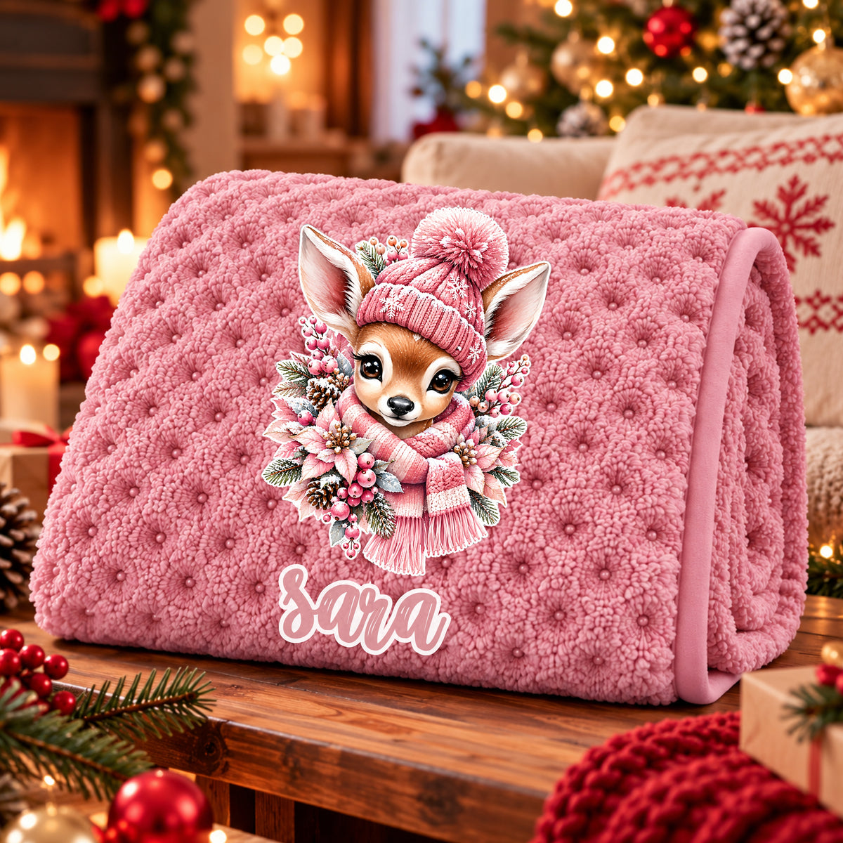 Manta Colarina Personalizada '' Bambi Winter ''   130x160 cm