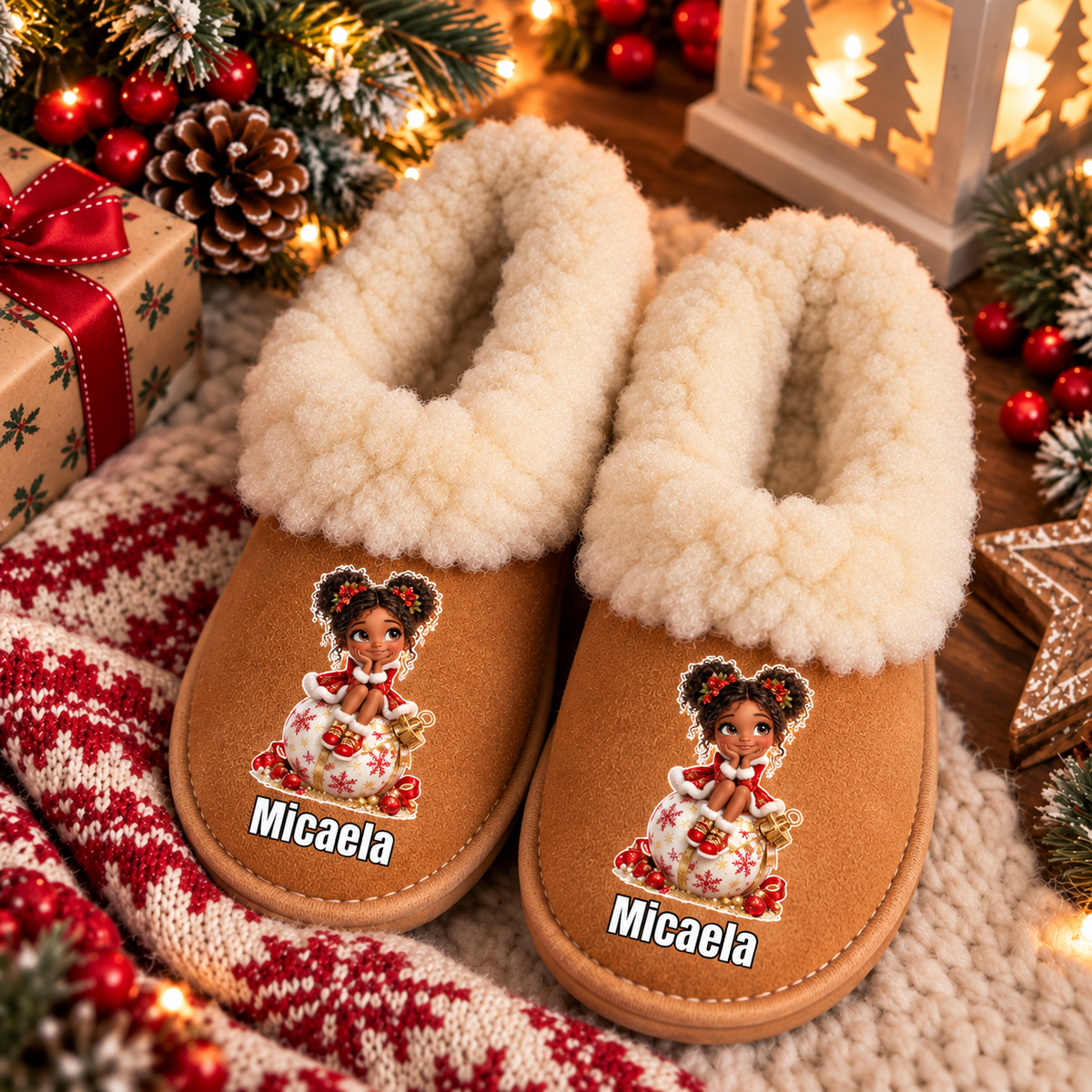 Pantufas Personalizadas '' Girl Christmas Magic''