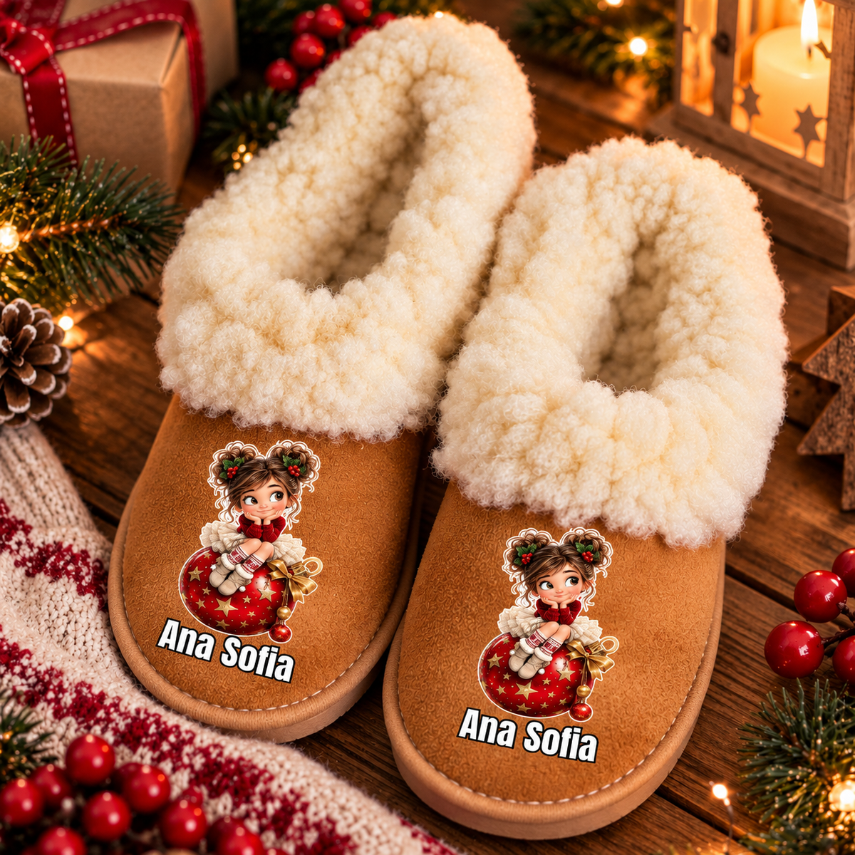 Pantufas Personalizadas '' Girl Christmas Magic''