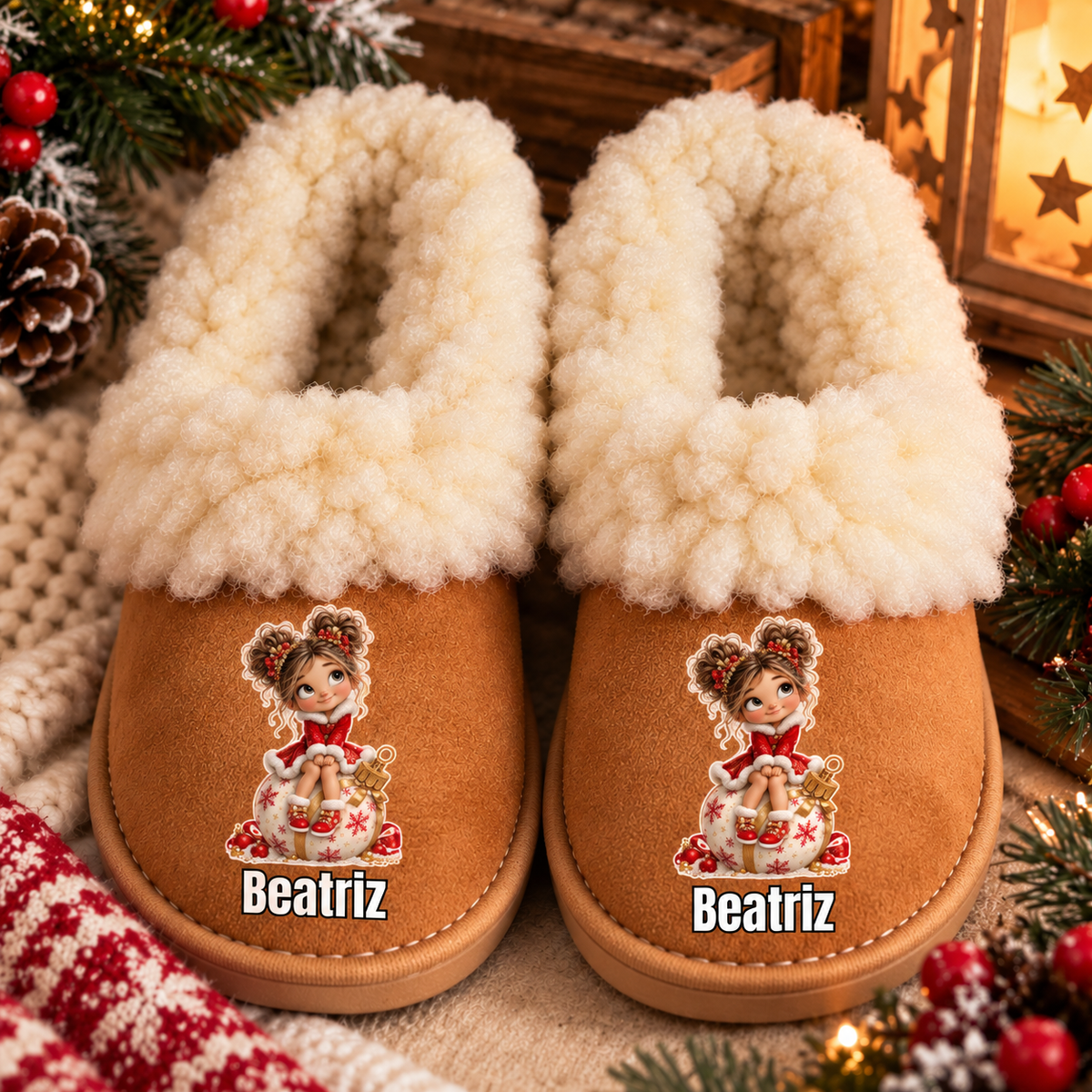 Pantufas Personalizadas '' Girl Christmas Magic''