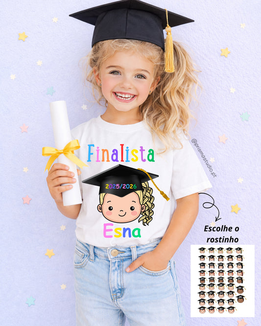 T-SHIRT FINALISTAS 2026 - MODELO CLÁSSICO COM ROSTINHO