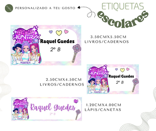 Etiquetas escolares personalizadas | Huntrix