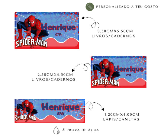 Etiquetas escolares personalizadas | Spiderman