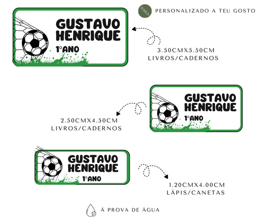 Etiquetas escolares personalizadas | Futebol