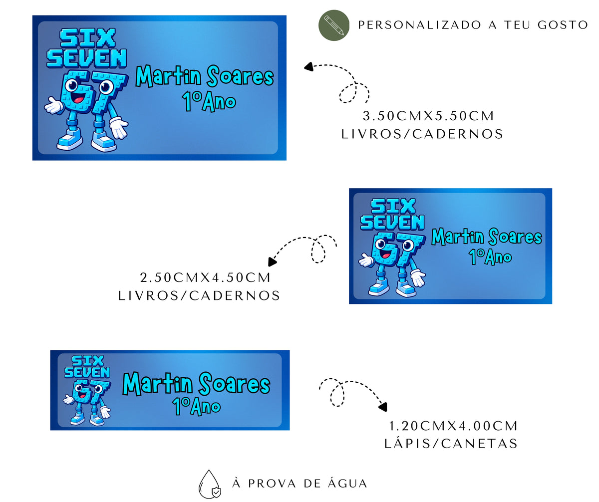 Etiquetas escolares personalizadas | Six Seven