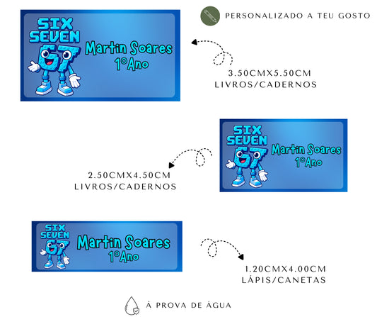 Etiquetas escolares personalizadas | Six Seven