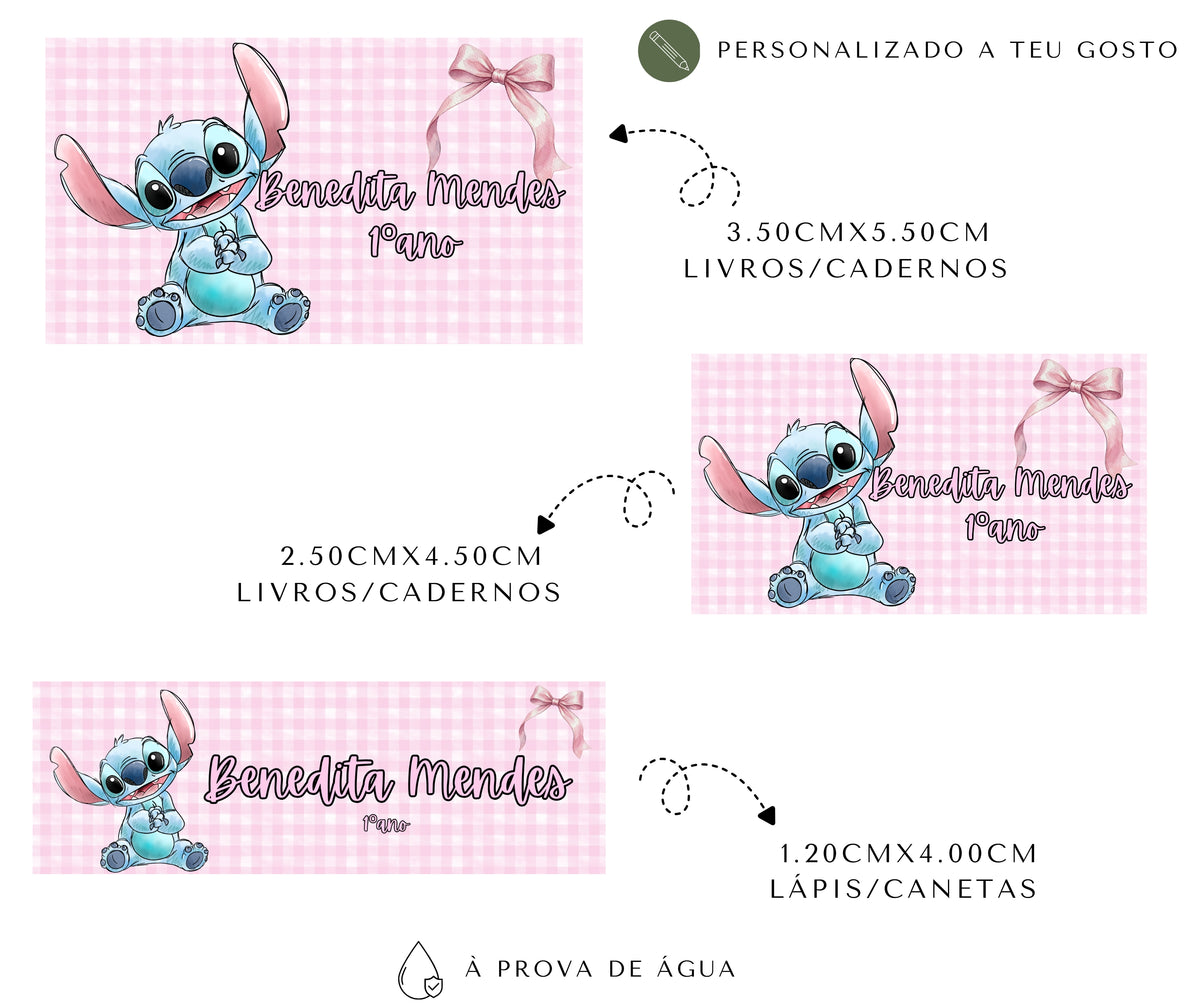 Etiquetas escolares personalizadas | Stitch