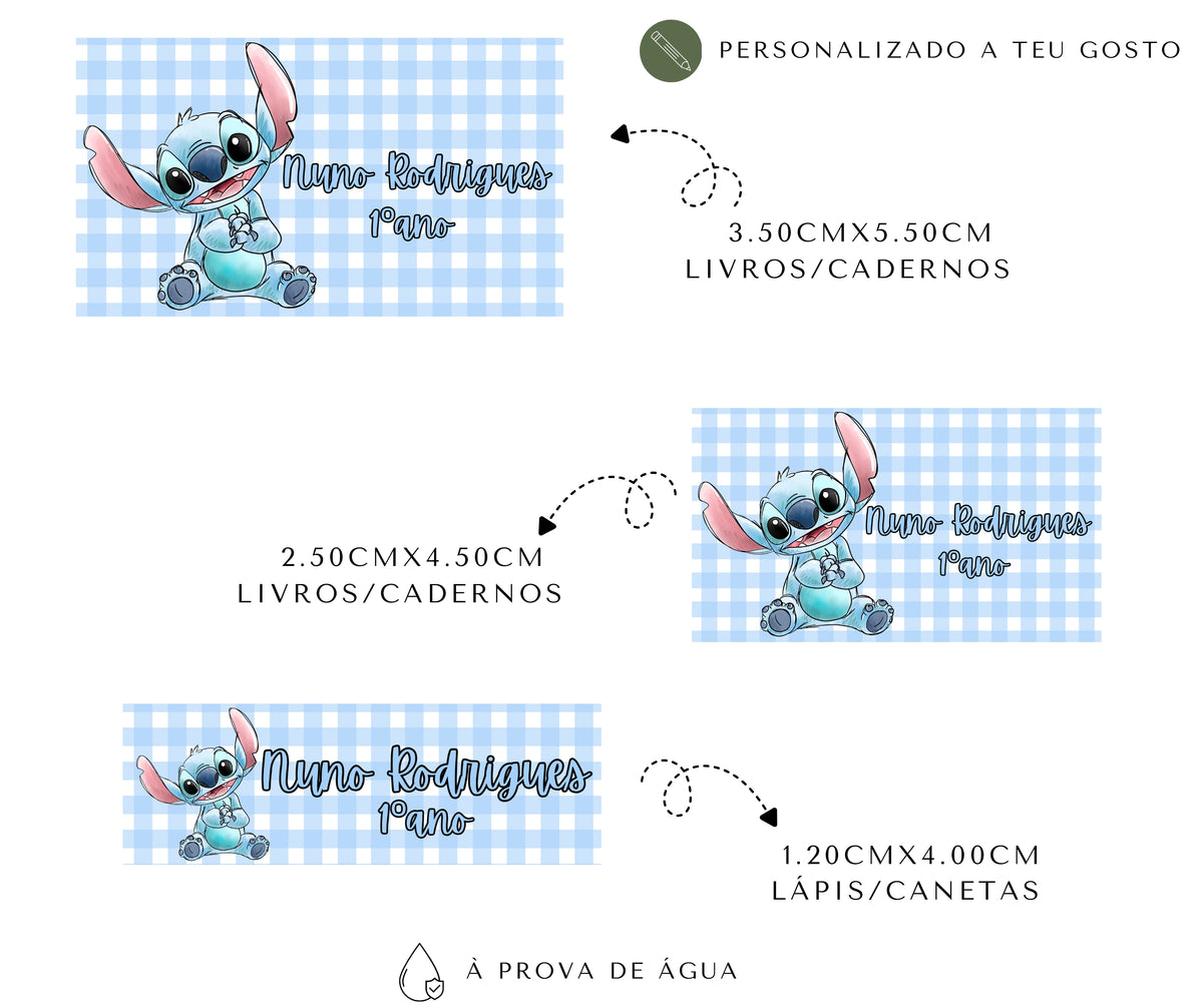 Etiquetas escolares personalizadas | Stitch