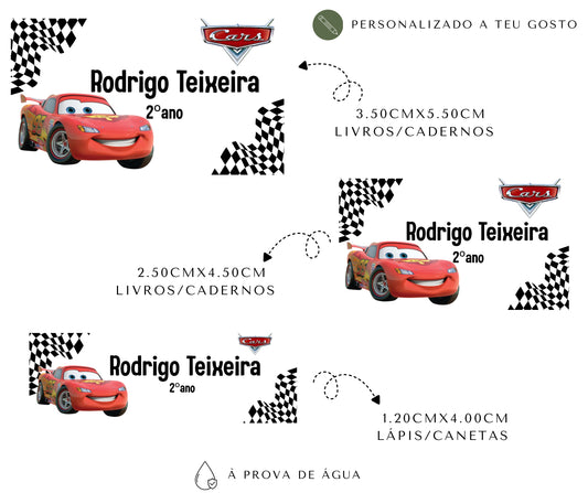 Etiquetas escolares personalizadas | Flash Mcqueen