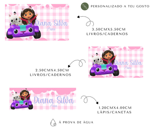 Etiquetas escolares personalizadas | Gabby