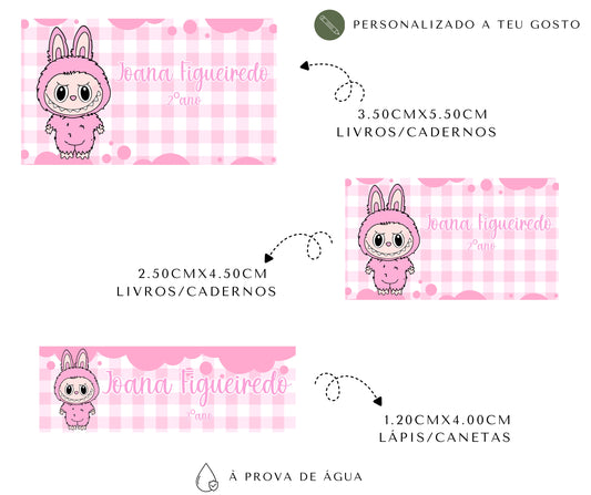 Etiquetas escolares personalizadas | Labubu