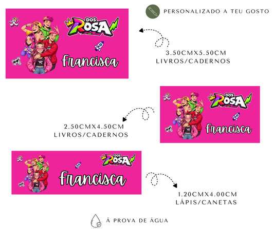Etiquetas escolares personalizadas | Os Rosa