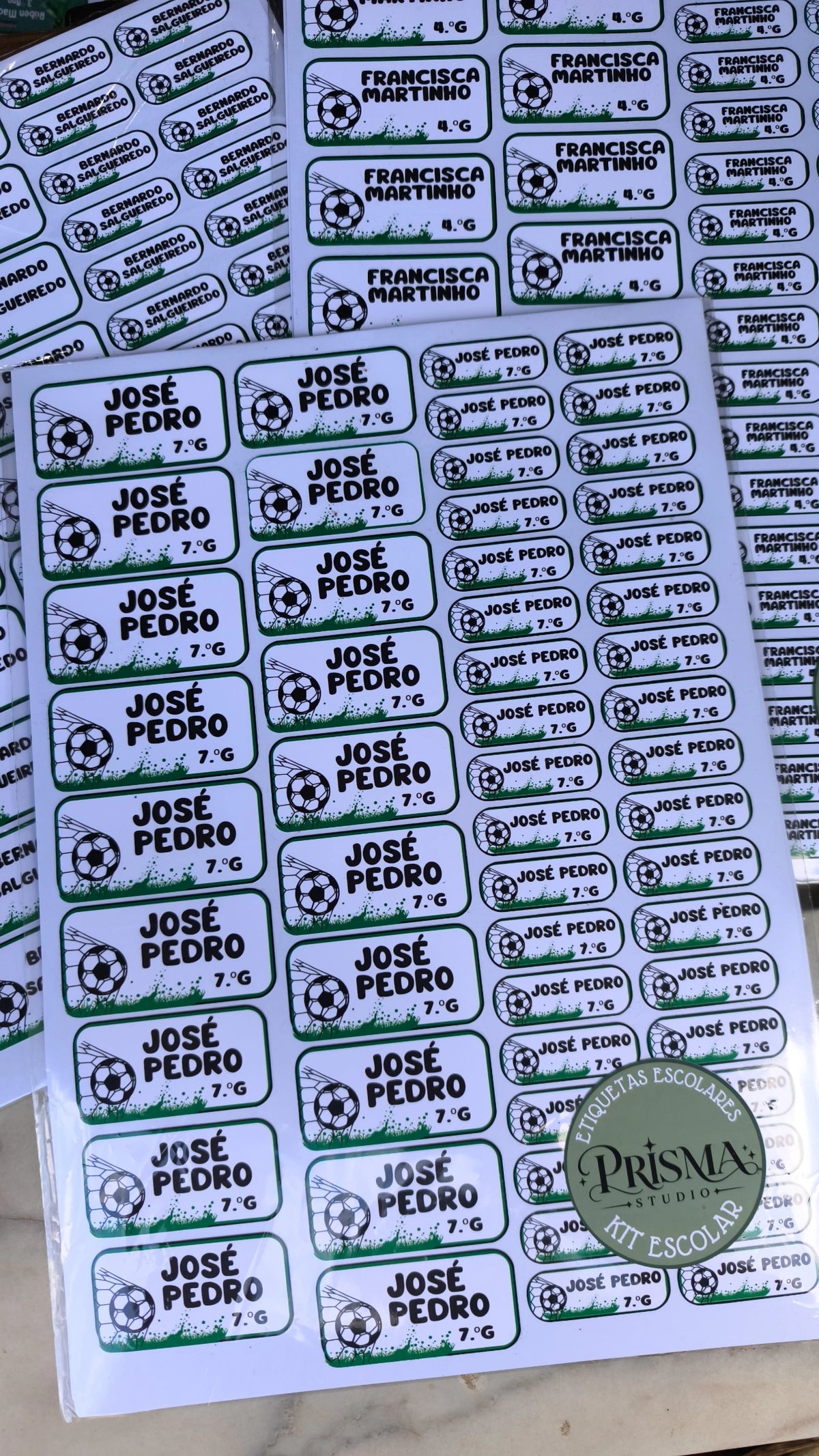 Etiquetas escolares personalizadas | Futebol