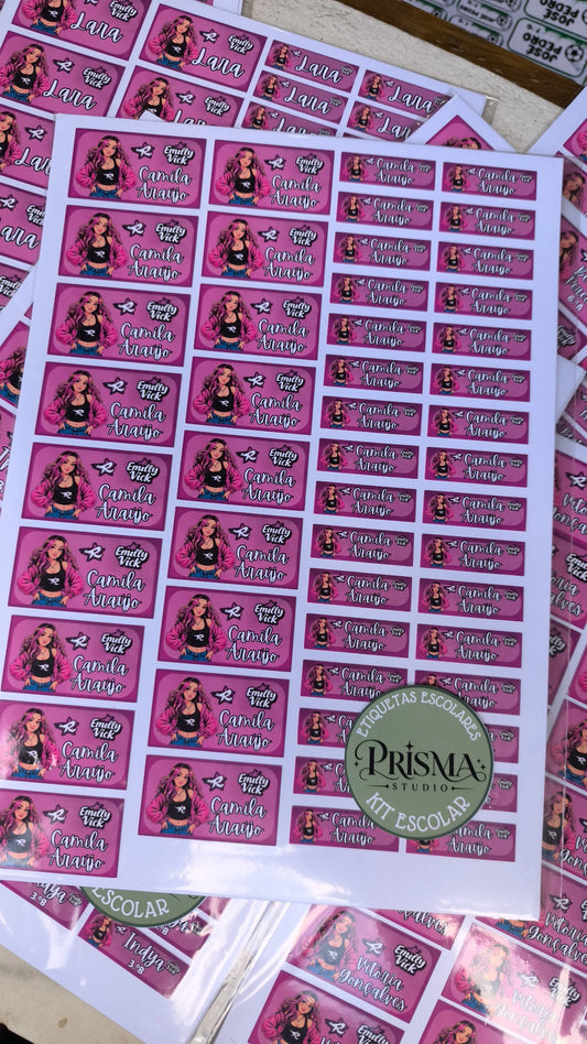 Etiquetas escolares personalizadas | Emilly Vick