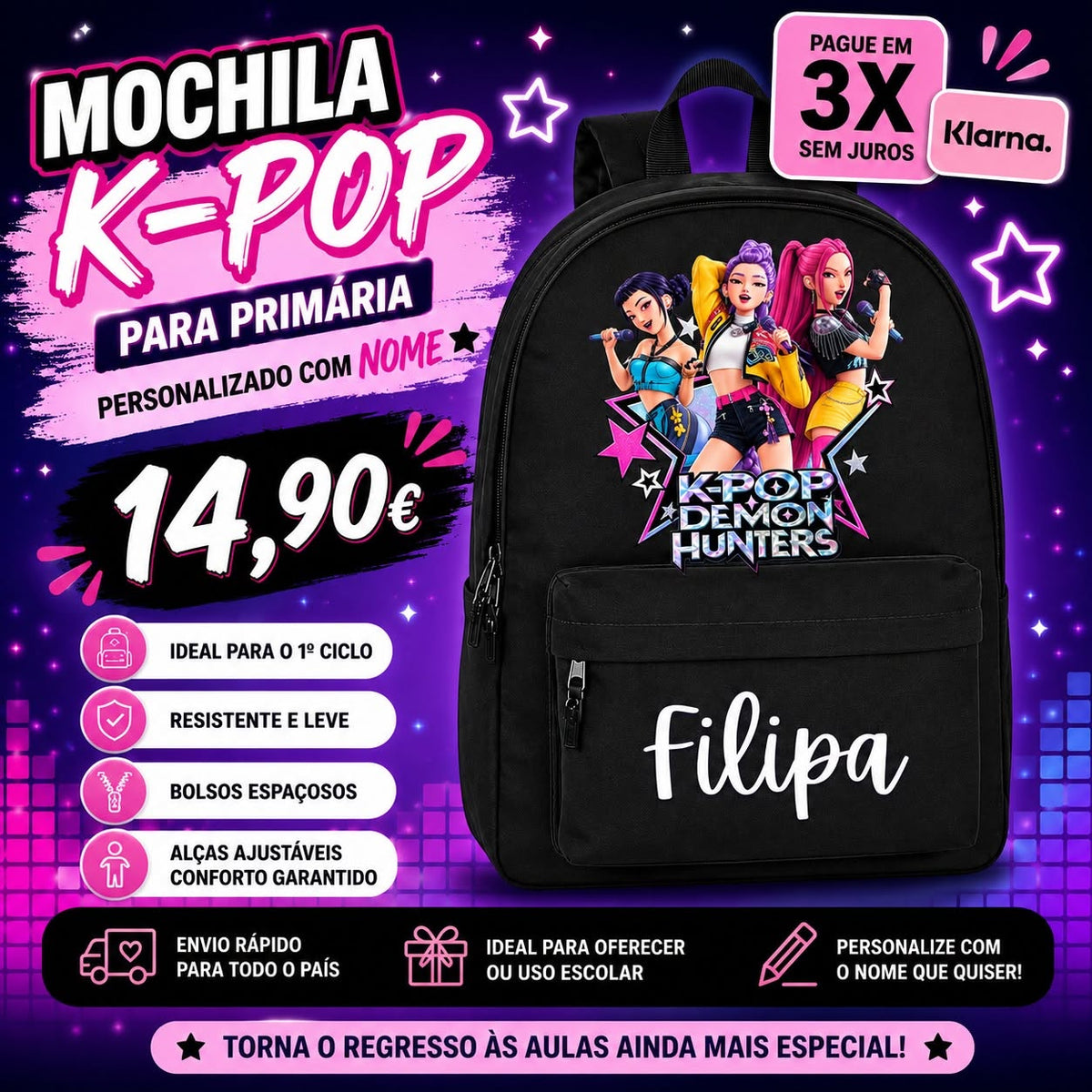 Mochila escolar Primária | K-POP