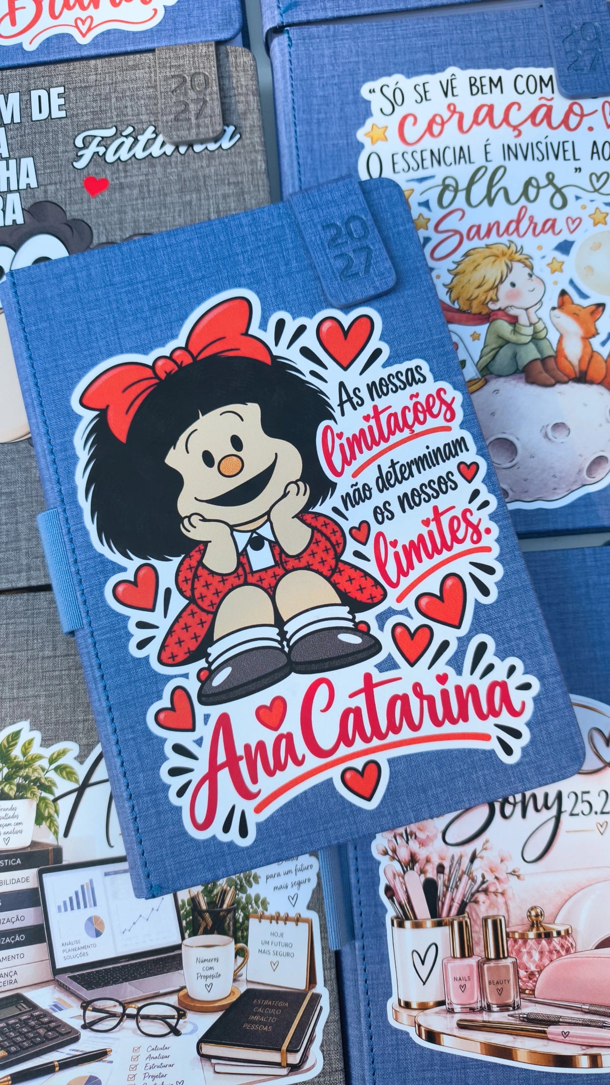 Agenda A5 2027 Personalizada | Frase Mafalda + Nome