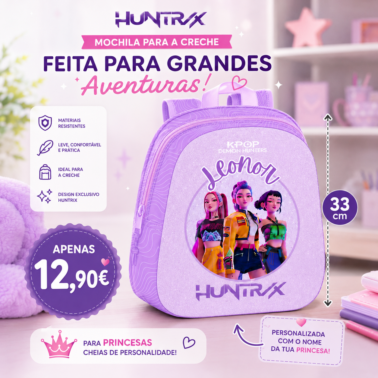 Mochila Creche | K-Pop Demon Hunters